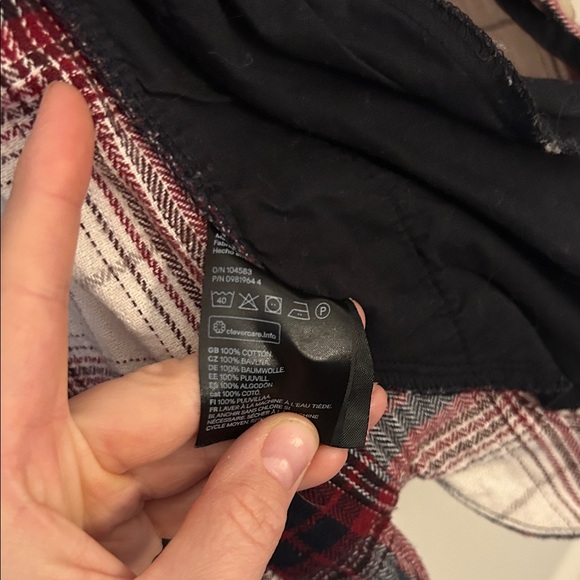 Women’s Plaid Shirt - Red, Navy Blue, and White - Picture 5 of 6